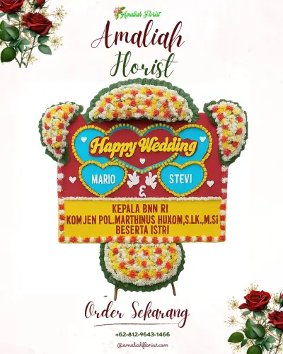 Karangan Papan Bunga Pernikahan di Subaya